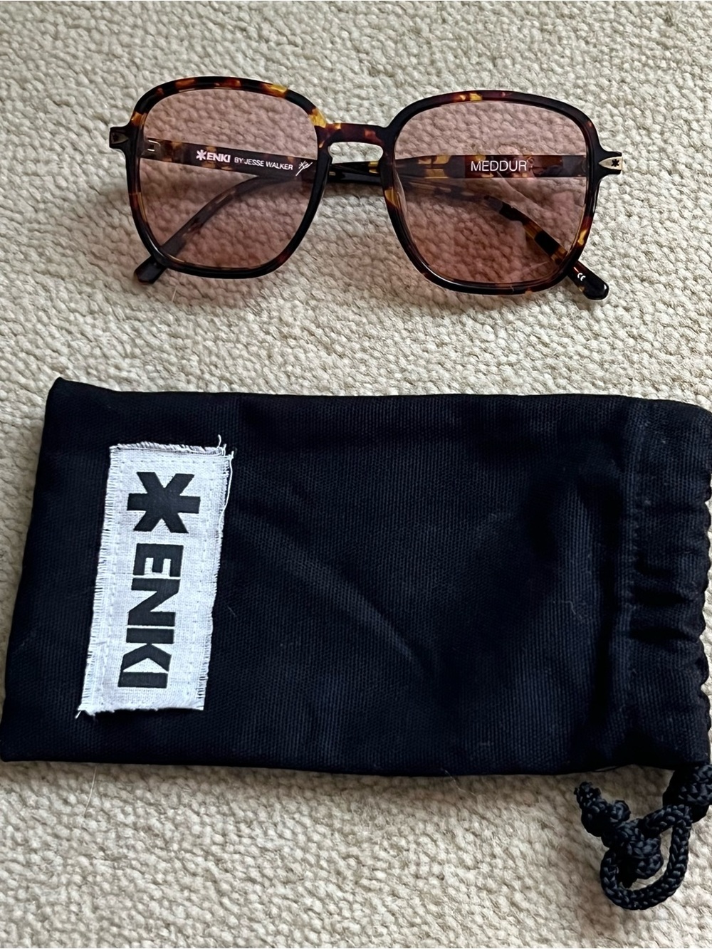 Enki Eyewear Australia Limited Edition Tortoise & Pink Lens Sunglasses - UV Safe